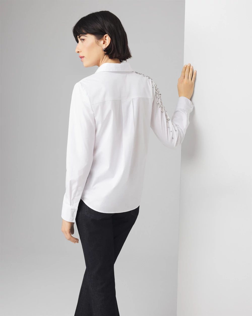 Embellished Poplin Shirt | White House Black Market